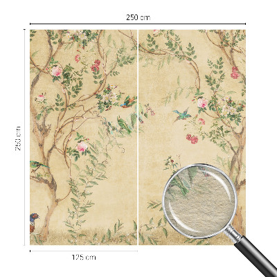 Bedroom wall mural wallpaper with floral accents