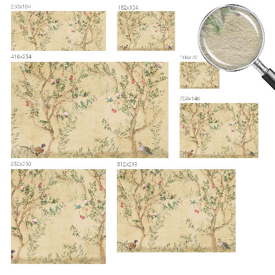 Bedroom wall mural wallpaper with floral accents