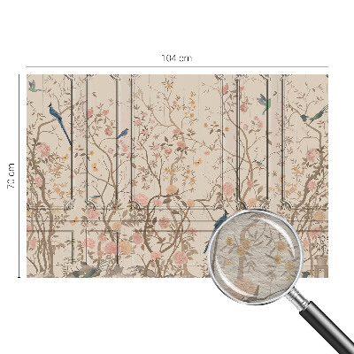 Large wall mural wallpaper with a birds and flowers pattern