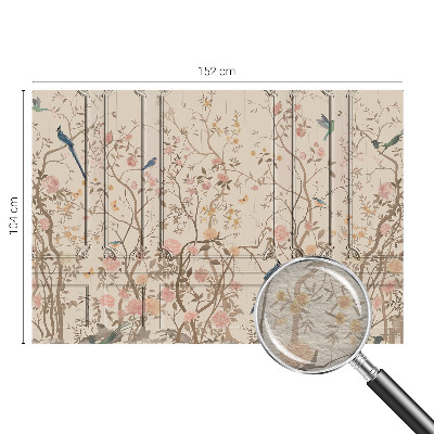 Large wall mural wallpaper with a birds and flowers pattern