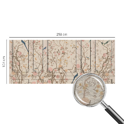 Large wall mural wallpaper with a birds and flowers pattern