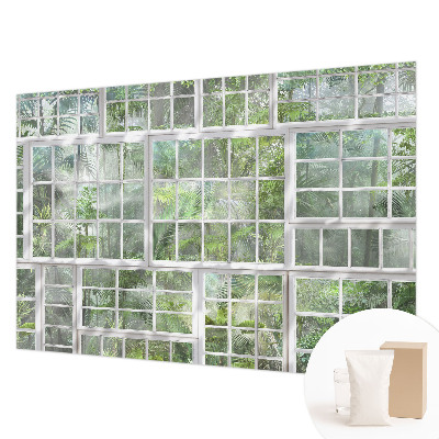 Custom size wall mural with a green forest design