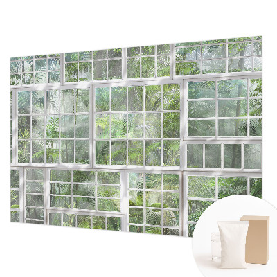 Custom size wall mural with a green forest design