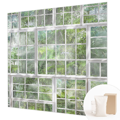 Custom size wall mural with a green forest design