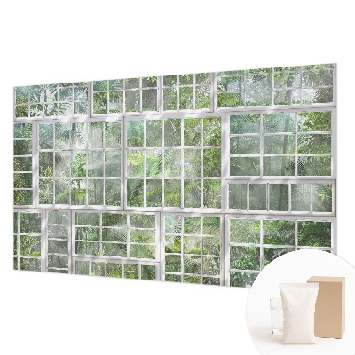 Custom size wall mural with a green forest design