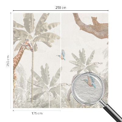 Modern wall mural with a tropical oasis design