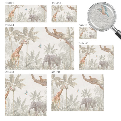 Modern wall mural with a tropical oasis design