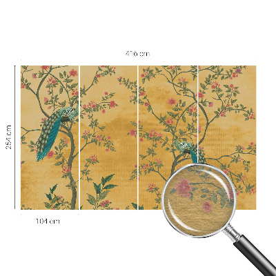 Modern wall mural for bedroom Peacock trees