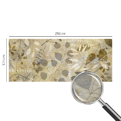 Modern wall mural for living room with a twig and leaves motif