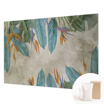 High quality wall mural wallpaper with a tropical flowers design