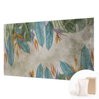 High quality wall mural wallpaper with a tropical flowers design