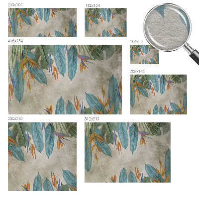High quality wall mural wallpaper with a tropical flowers design