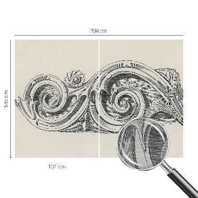 Premium wall mural for bedroom with a plant ornament design