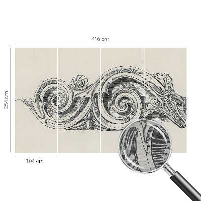 Premium wall mural for bedroom with a plant ornament design