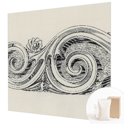 Premium wall mural for bedroom with a plant ornament design