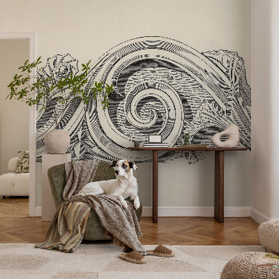 Premium wall mural for bedroom with a plant ornament design