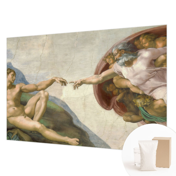 Non-woven wall mural with a spiritual contact motif