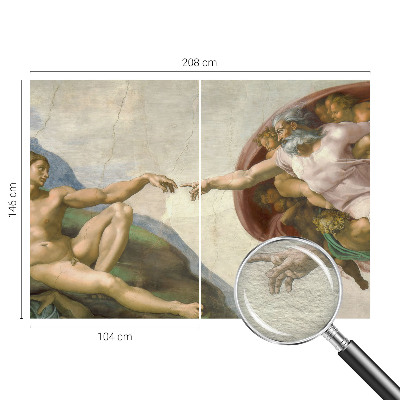 Non-woven wall mural with a spiritual contact motif