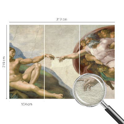 Non-woven wall mural with a spiritual contact motif