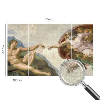 Non-woven wall mural with a spiritual contact motif