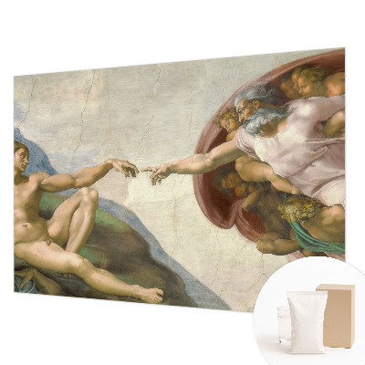 Non-woven wall mural with a spiritual contact motif