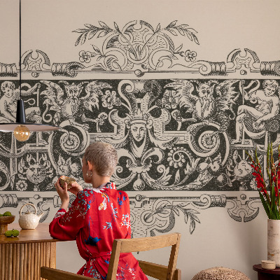Wall mural featuring mythological motifs