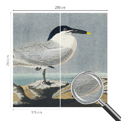 Modern wall mural for bedroom with an ornithological elegance theme