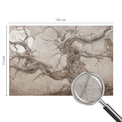 Wall mural for bedroom with a night birds design