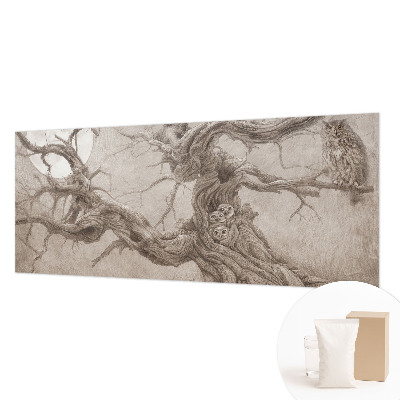 Wall mural for bedroom with a night birds design