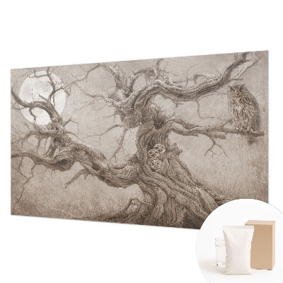 Wall mural for bedroom with a night birds design