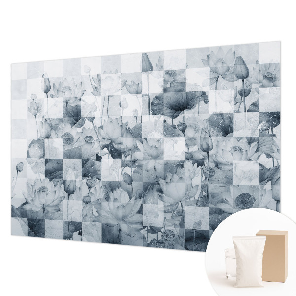 Wall mural for living room with a lotus flowers motif