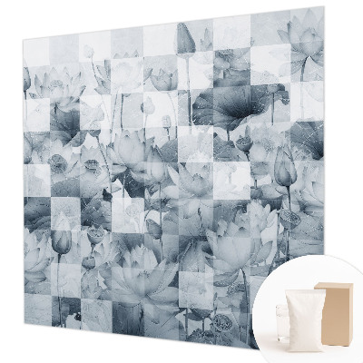 Wall mural for living room with a lotus flowers motif
