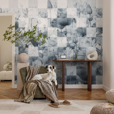 Wall mural for living room with a lotus flowers motif