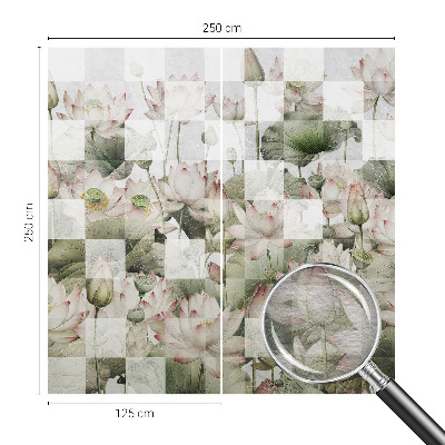 Wallpaper mural for living room with lotus pattern
