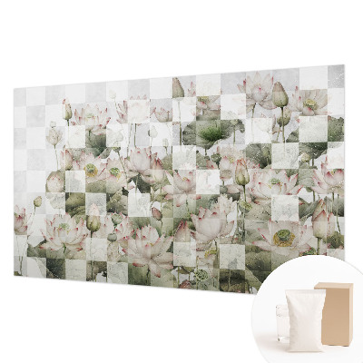 Wallpaper mural for living room with lotus pattern