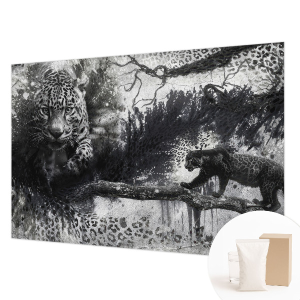 Large wall mural with an abstract leopards design