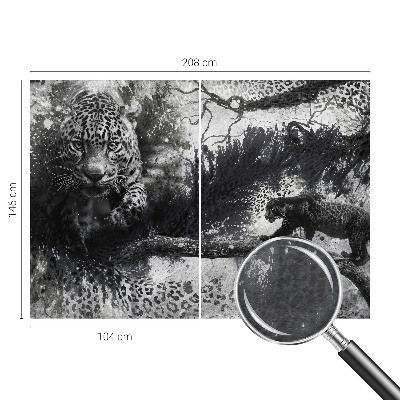 Large wall mural with an abstract leopards design