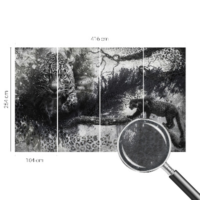 Large wall mural with an abstract leopards design