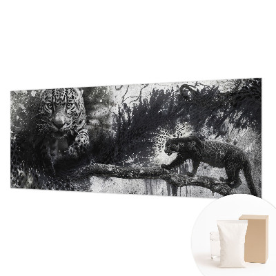 Large wall mural with an abstract leopards design