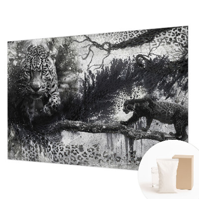 Large wall mural with an abstract leopards design