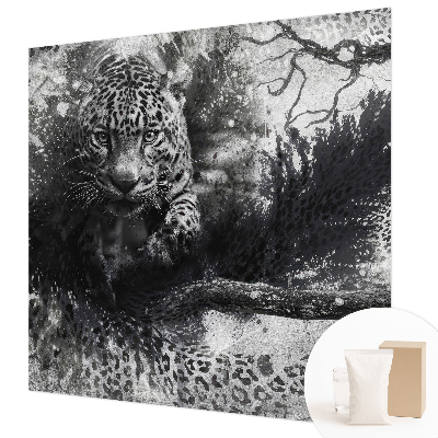 Large wall mural with an abstract leopards design