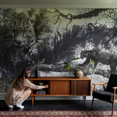 Large wall mural Abstract leopards