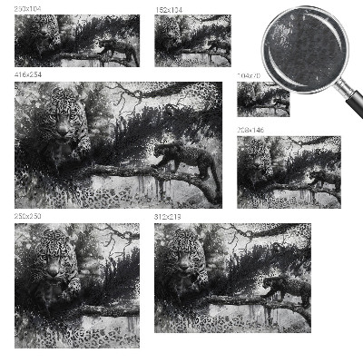 Large wall mural with an abstract leopards design
