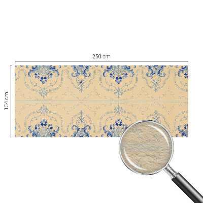 Large wall mural wallpaper with blue ornamental pattern