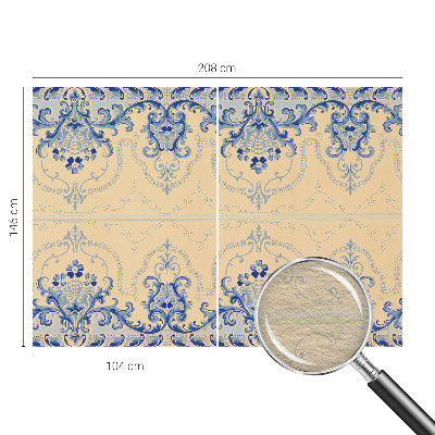 Large wall mural wallpaper with blue ornamental pattern