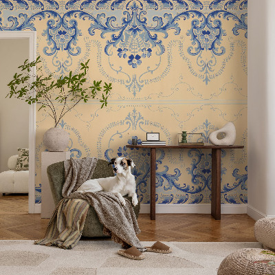 Large wall mural wallpaper Blue ornaments