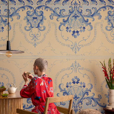 Large wall mural wallpaper Blue ornaments
