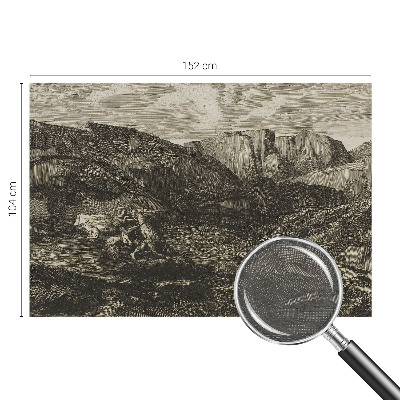 Custom size wall mural with a mountain journey design