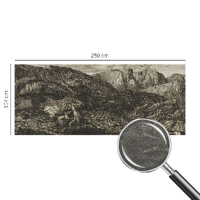 Custom size wall mural with a mountain journey design