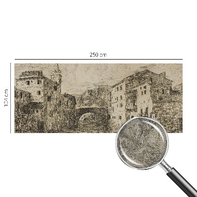 Modern wall mural with a city panorama design